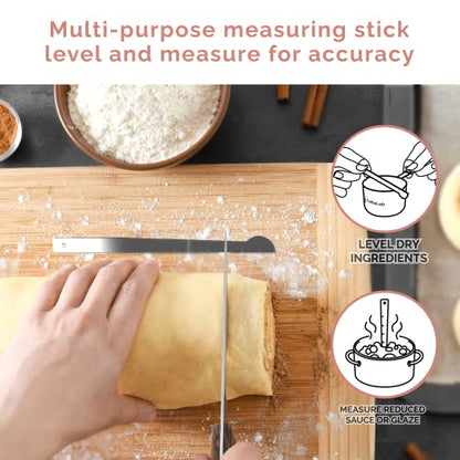 Measuring Cups and Measuring Spoons Set of 14 - Stainless Steel Measuring Cups and Spoons Set, Includes 1/8 Teaspoon Measuring Spoon, 1/8 Cup Measuring Cup, Leveler Dry (14, Country Chic) - color: Country Chic