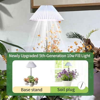 MiniSun Deco Origami Style LED Plant Grow Light with Floor Stand Base, Adjustable Brightness Full Spectrum for Indoor Plants, 1 Pack(Light for Plant Growth) - style: Base stand+ Soil plug 1pack