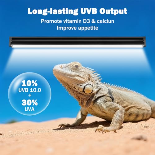 T5 10.0 UVB Reptile Light Fixture, 39W 34" for Bearded Dragon | Combo kit with stand & hood. 39W 34" T5 10.0 UVB/UVA. For bearded dragons, tortoises, lizards & amphibians. - size: T5-34"-Fixture