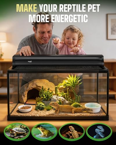 T5 UVB Reptile Light Fixture HO UVB Bulb Lighting Combo Kit 39W Reptile Light Bar Terrarium Hood 10.0 UVB Light Bulb Fluorescent Tube UVA UVB Desert Lamp for Bearded Dragon Tropical and Deserts - size: 39W-34.5IN