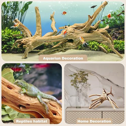 WDEFUN Natural Spiderwood for Aquarium Decor 7-Piece 4''-8'' Long Natural Driftwood Branches for Fish Tank Decorations - size: Spiderwood （4-8 inch pack of 7）