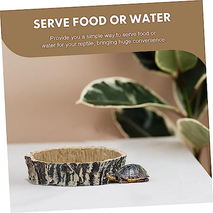 Crawling Pet Food Storage Basin Reptile Water Feeder Tortoise Food Container Habitat Accessory