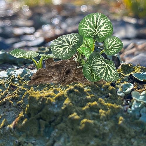 Ipetboom Reptile Corner Branch Resin Climbing Tree Branch with Leaves Terrarium Plant Branches Fish Turtle Tank Decor for Snake Bearded Dragon Lizard Frog - size: Large