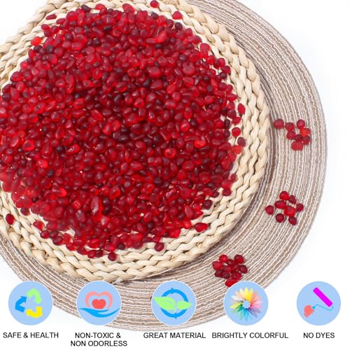 Keedolla 0.5 Lb Red Sea Glass Pebbles Stones Aquarium Gravel Fish Tank Rocks Small Frosted Glass Marbles Gemstones for Fish Turtle Tank, Vase Fillers and DIY Crafts - color: Red, size: 0.5 LB