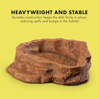 Zilla Terraced Dish, Reptile Feeding Dish, Stable and Spill-Resistant, Ideal for Geckos, Skinks, Snakes and Lizards, Large - size: Large