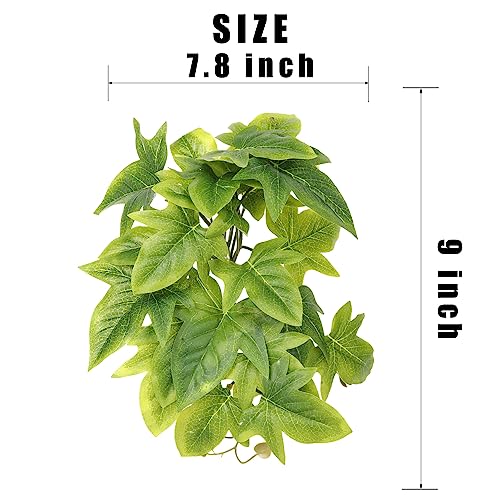 Fake Sweet Potato Vine, Reptile Climbing Hanging Suction Plants | For Crested Gecko Lizard Snake Terrarium Habitat - color: Fake Sweet Potato Vine