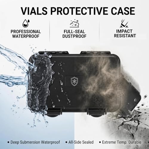 Peptide Case for Fridge & Travel - 3ml and 30ml Vial Storage for BAC Water for Peptides, 8 Slots Injection Travel Kit, Vials Organizer Room for Syringes and Skin Prep Wipes (Case Only)
