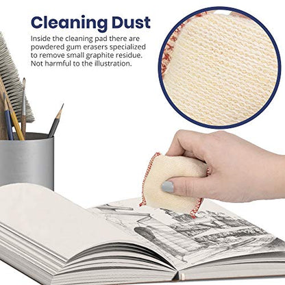 2 Pack | Pacific Arc Dry Cleaning Pads Small for Drafting, Art, Architecture, and Graphite - size: 2 Pack | Small