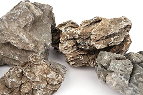 Seiryu Stone Natural Aquascaping Rock 36lb Planted Aquarium Iwagumi | Bluish veined texture; iwagumi aquascape - size: 07 Seiryu Stones(3-11inch,36lbs)