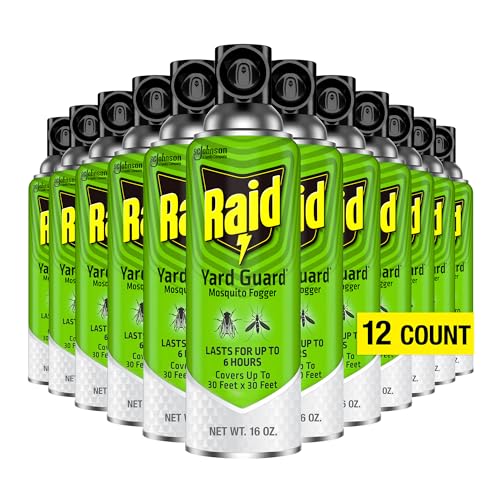 Raid Yard Guard Mosquito Fogger for Outdoor Yard Patio Deck and Garden Mosquito Control Aerosol Spray 16 Ounce (Pack of 12) - size: 16 Ounce (Pack of 12)