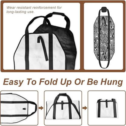 AMRANDOM Firewood Carrier, Zebra Black And White Heavy Duty Log Carrier for Firewood, Wood Carrier with Handles - color: Color1022