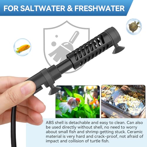 hygger Ceramic Submersible Aquarium Heater, New Explosion-Proof Fish Tank Water Heater with External Temp Controller Auto Thermostat Heater for Saltwater Freshwater (15W for 1~5 Gallon) - size: 15W for 1~5 gallon