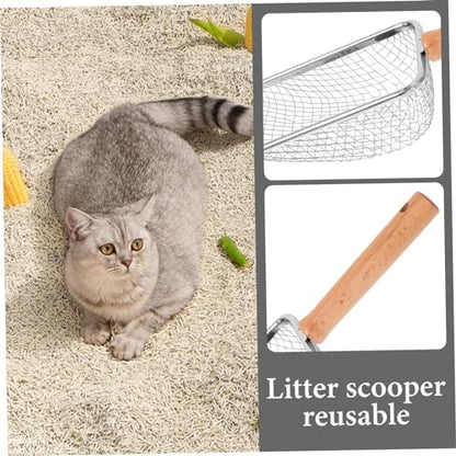 Cat Litter Scoop with Handle Ergonomic Non Slip Design for Easy Waste Cleaning Cat Litter Boxes Durable and Easy to Shovel for Cats and Reptiles
