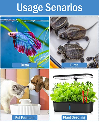 AquaMiracle Mini Aquarium Heater 10W Small Fish Tank Heater for 1-2 Gal Tanks, Digital Display Thermostat Betta Heater with Dry-Run & Overheat Protection, Memory Function - size: ≤ 2 Gal Tanks