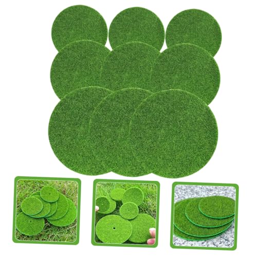 9pcs Micro Landscape Artificial Moss Rug Terrarium Moss Decor Green Faux for Planters Safe Artificial Mat Garden Accessory