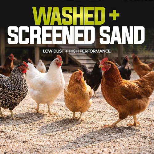 Sun Joe 5 Pack Chicken Coop Sand Natural Mineral Poultry Bedding, 50 lb Bag | Coarse Grade Poultry Bedding, Washed, Screened & Dried Habitat Supplies - size: 5 Pack