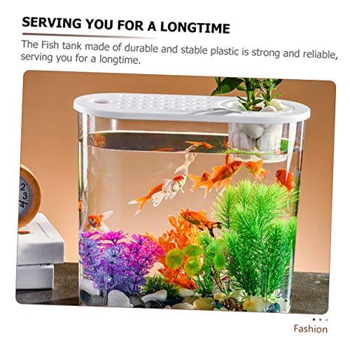 Happyyami Transparent Plastic Tank Small Aquarium for Home Decoration Multi-Functional Fish Breeding Box Cover for Turtles and Reptiles