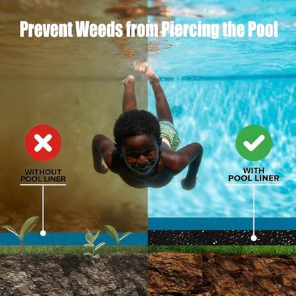 Rectangular Pool Liner Pad for Rectangular Abover Ground Swimming Pool, Heavy Duty Waterproof 200g/㎡ PE Material Rectangular Pool Liner, Prevent Punctures at the Bottom of the Pool (13.8x7.7FT) - size: 13.8x7.7FT
