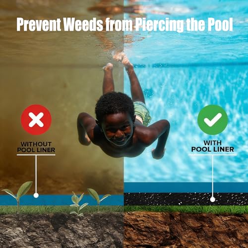 Rectangular Pool Liner Pad for Rectangular Abover Ground Swimming Pool, Heavy Duty Waterproof 200g/㎡ PE Material Rectangular Pool Liner, Prevent Punctures at the Bottom of the Pool (12.5x6.9FT) - size: 12'6" x 6'11" (Rectangular)