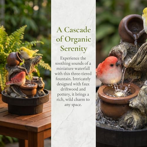 Resin LED Indoor Water Fountains | Office, Home Relocation Gifts - color: Little Bird