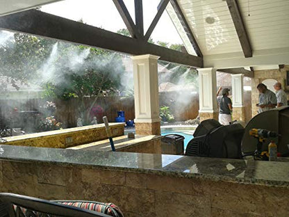 Patio Misting Kit Assembly - Make your own Misting System - Easy to build and Install - 5 Minute Installation (84Ft - 24 Nozzles) - size: 84Ft - 24 Nozzles
