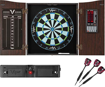 Deluxe Dartboard Cabinet with Integrated Pro Score and Cricket Scoreboard - style: Premium