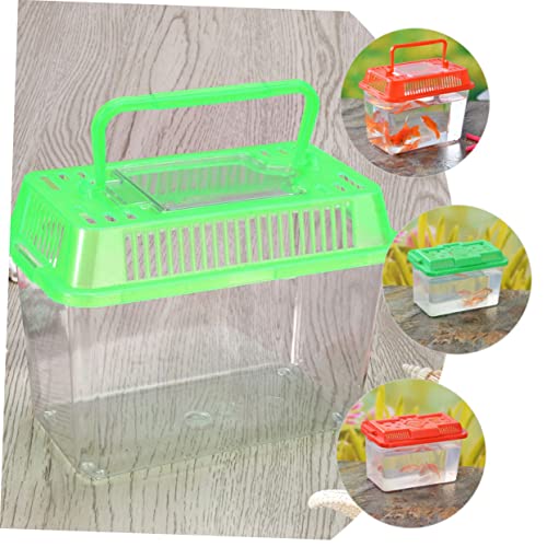 BESTOYARD Small Turtle Tank 5.1X7.1X3.5 Inch Clear Plastic Aquarium for Turtles Fish and Small Pets Portable Reptile Breeding Box Multi-Use Terrarium for Home