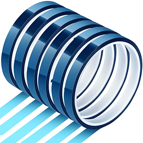 selizo Heat Tape for Heat Press Sublimation, 6 Packs Heat Transfer Tape Heat Resistant High Temperature Adhesive Tape for Dye Sublimation, HTV Craft - color: Blue