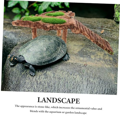 BESPORTBLE Turtle Basking Platform for Reptiles Durable Aquarium Landscape Decoration Multi-Functional Climbing Ramp Easy Access for Turtles and Frogs Water-Resistant Resin Design
