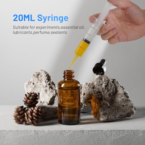 20ml Plastic Syringe with Cap, Large Syringes without Needle for Liquid, Scientific Labs, Measurement, Pet Feeding ,Ink Refilling ,Oil or Glue Applicator, Individually Wrapped (30 Pack) - style: 20ml