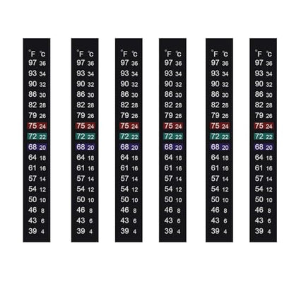 Brewing Thermometer Strip Adhesive Strip Aquarium Thermometer 6pcs | Fish Tank Thermometer, Temperature Test Strip Thermometer Sticker for Fish Tank/Kombucha/Fermentation Jar 39 to 97℉/4 to 36℃ - size: 6 Pack
