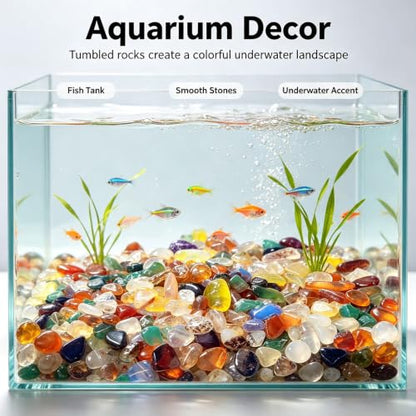 Rocks for Plants Indoor,Aquarium Gravel(Agate) | 0.44lb Agate Aquarium Gravel Rocks ,Crystal Chips Stone Crushed Quartz for Crafts, Vases Filler, Succulent Plants - color: Agate