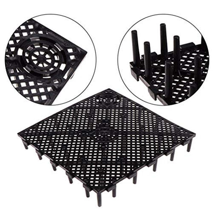POPETPOP Black Aquarium Divider Trays Fish Tank Bottom Plate Grid Isolate Board Divider- Aquarium Divider Tray PVC Splicing Clapboard Bottom (Black) PVC Splicing Aquarium Accessory - size: 10pcs