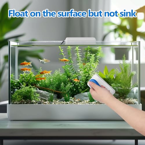 AQQA Aquarium Magnet Glass Cleaner,Dolphin Series-Fish Tank Algae Scraper Brush Cleaner for Glass or Acrylic,2 Detachable Blades Floating Cleaning Tool for 1/4"-2/3" Thickness - size: L 1/4"-2/3" Thickness