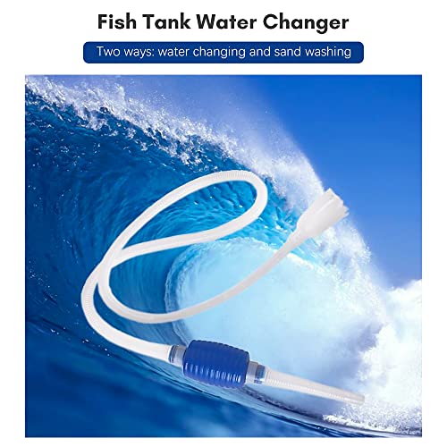 Haofy 5 in 1 Aquarium Fish Tool Cleaning Tools Kit Aquarium Gravel Cleaner Siphon Fish Tool Cleaner Water Changer for Terrarium Aquarium Scissors