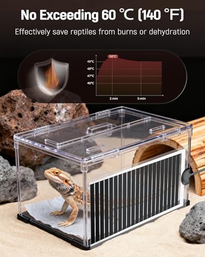 Pawfly 14 W Reptile Heat Pad with Thermostat 11 x 5.9 Inch Reptile Heating Pad Under Tank Terrarium Reptile Heat Mat for Turtles Frogs Snakes Lizards Geckos Hermit Crabs & Spiders - size: 14 W (11 x 5.9 Inch) with Controller