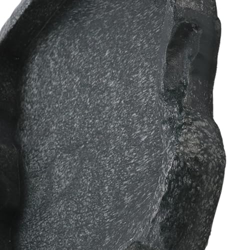 Reptile Water Dish Food Bowl 2 Pack ABS Resin Imitation Rock Feeder with Smooth Easy Clean Surface for Lizard Gecko Bearded Dragon Tortoise Spider (M) - size: M