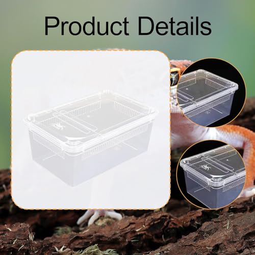 Reptile Feeding Box,Transparent Terrarium Habitat Cage Breeding Box Hatching Container for Gecko Animal Cricket Lizard, Style C - size: Style C