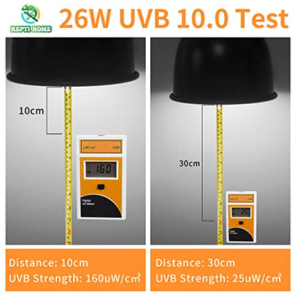 UVB Reptile Light 10.0, 26W Desert UVA UVB Bulb for Reptiles, Compact Desert Terrarium Lamp, Reptile UVB Light Bulb for Bearded Dragon, Lizard, Tortoise, Snake, Gecko - size: 10.0-26