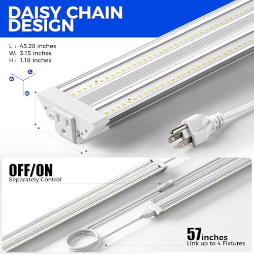 Barrina TX72 4FT LED Grow Light, 72W(500W Equivalent), 5000K Full Spectrum | High PPFD, Linkable to 4, Hanging Light, Grow Light for Seed, Vegetable, Greenhouse with On/Off Switch, Linkable to 4, 1 Pack - color: 5000K, size: 4FT-72W-1P