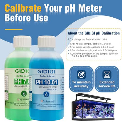 pH Meter Calibration Buffer Includes pH 7.00, 10.01 and Storage Solution | Calibration Buffer 250ml*2,Probe KCL Storage 30ml*1, pH Meter Accessories - color: Blue