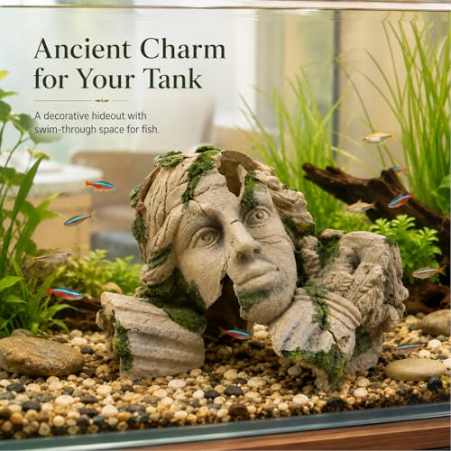 Mechpia Aquarium Hideout Cave Large, Reptile Cave, Fish Tank Decorations Ornament Accessories for Breeding Betta Reptile Leopard Gecko