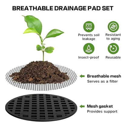 60 Mesh Screen for Planter Pots, Plant Drainage Insert, Pot Grid Mats Pads | 50PCS Mesh Screens + 10PCS Pot Bottom Grid Mats, 2 Inch Breathable Reusable Flower Pot Hole Pads For Indoor Outdoor Planters - size: 2 Inch