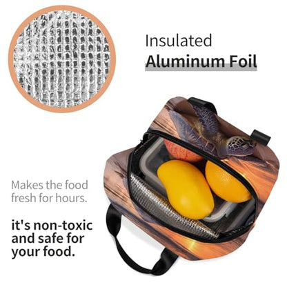Insulated Lunch Bag Sea turtle sunset Lunch Box for Women Men Reusable Leakproof Lunch Cooler Bag for Office Picnic - color: Sea Turtle Sunset