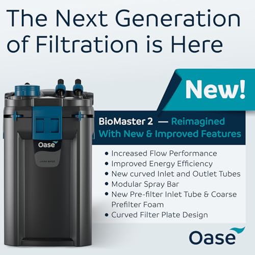 OASE BioMaster 2 Thermo 850 Canister Filter for Aquariums – External Aquarium Filter with Built-in Heater – EasyClean Pre-Filter, Quiet Operation – Freshwater & Saltwater, Up to 225 Gallons - size: BioMaster 2 Thermo 850