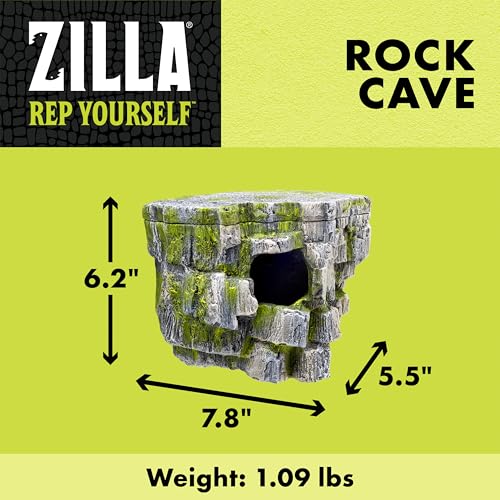 Zilla Vertical Décor Rock Cave 8.75 x 5.875 x 7.25",Grey