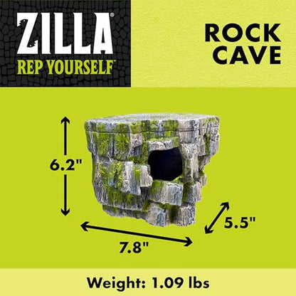 Zilla Vertical Décor Rock Cave 8.75 x 5.875 x 7.25",Grey