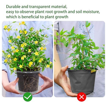 20 Pack 3 Inch Clear Nursery Pots with Drainage and 20 Pack Plant Saucers, Plant Pots for Plants Transparent Potting Containers for Plants Seeding Starter Pot (Clear, 3 Inch) - size: 3 Inch