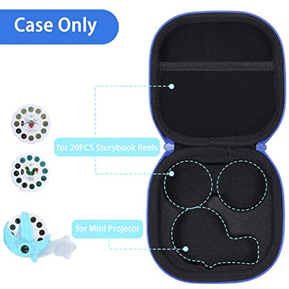 Aenllosi Hard Case for Moonlite Mini Projector Gift Pack fits upto 20 | EVA case construction, Water-resistant design, Dust-resistant design, Smooth zipper access, Carry handle, Case only - color: Blue