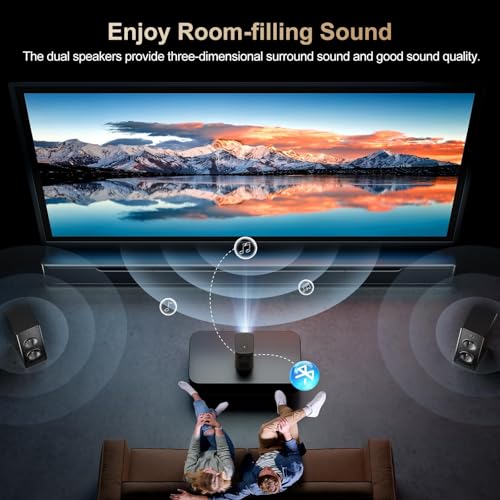 [Electric Focus] Projector with WiFi and Bluetooth, Native 1080P 15,000 Lumens 4K Supported, Agreago Outdoor Movie Projector for Home Theater UP to 300", for iOS/Android/TV Stick/HDMI/USB (Gray)